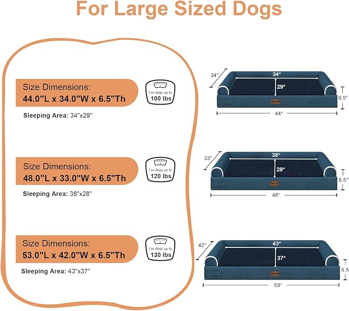 Large Dog Bed Orthopedic Washable: Beds Bolster XL Bed Large Big Dogs Memory - Image 6