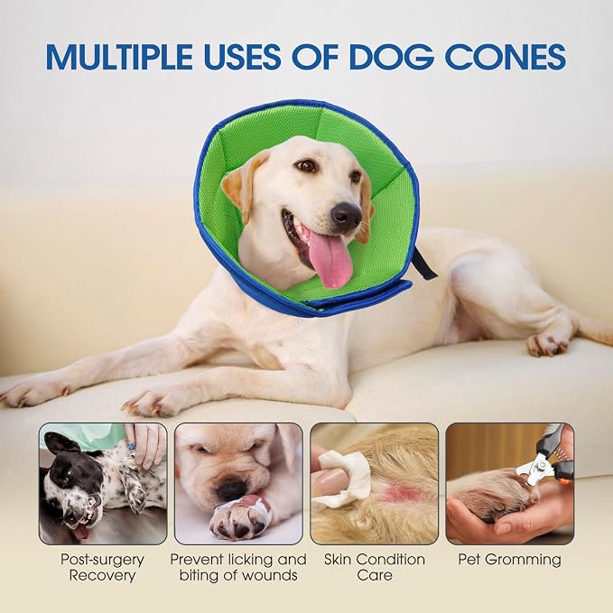 Dog Cone Collar After Surgery for Medium Dogs, Adjustable Soft Recovery Cone - Image 5