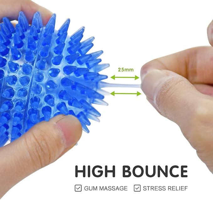 SHARLOVY Squeaky Balls for Pet Small Puppy, 6 Pack TPR Fetch Spike Balls for - Image 5