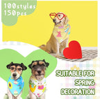 150 Pcs Easter Dog Bandanas Bulk Pet Bibs Colorful Triangle Scarf Pet Bandanas - Image 4