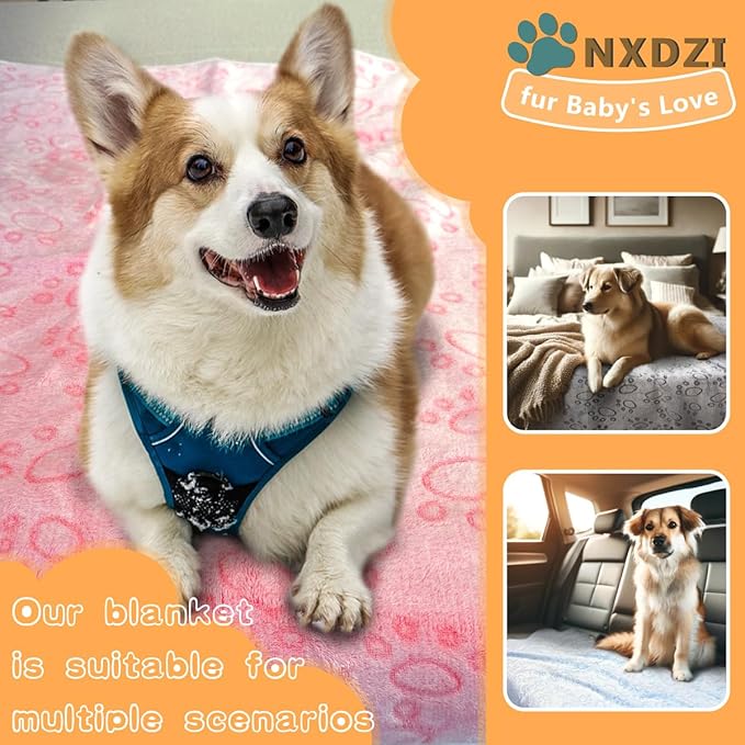 3 Pack Dog Blankets for Small Dogs, Soft Pet Blankets for Cat、Rabbit、Guinea Pig - Image 4