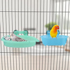 Wontee Bird Bath Box with Mirror Portable Parrot Hanging Bathroom Bathing Tub - Image 5