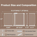 WAOWAO Baby Gate 62.20-71.26" Extra Wide Pressure Mounted Walk Through Swing - Image 6