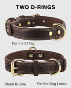Joytale Leather Dog Collar for Small Dogs, Genuine Solid Sturdy Leather for - Image 3