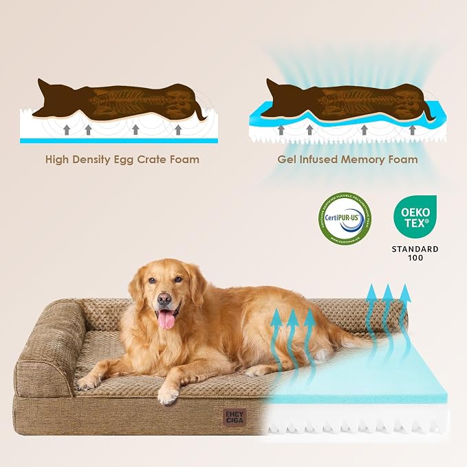 EHEYCIGA Memory Foam Dog Bed Large Size Dogs, Orthopedic Dog Bed Large - Image 4