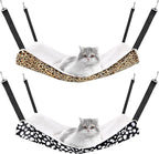 Jetec 2 Pieces Reversible Cat Hanging Hammock Soft Breathable Pet Cage Hammock by Jetec