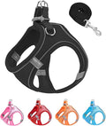 L Black Soft Mesh Dog Harness and Leash Set, No Escape Puppy Harnesses by Unknown