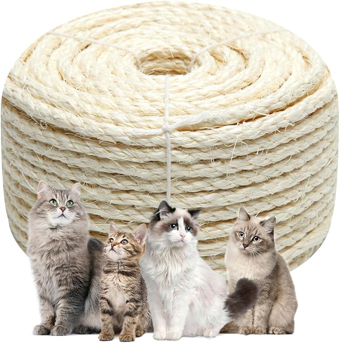 White Sisal Rope 1/4 Inch by 65-Feet by Juomid
