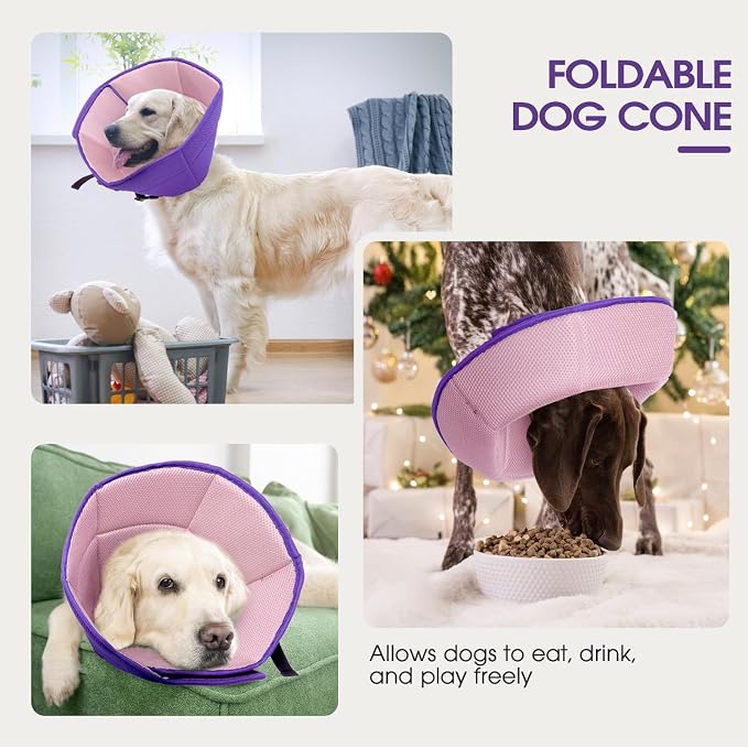 Dog Cone Collar After Surgery for Large Dogs, Adjustable Soft Cone for Dogs to - Image 6