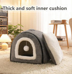 Cat Bed for Indoor Cats，Foldable cat cave，Anti-Slip & Water-Resistant - Image 3