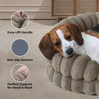 BALANCE Calming Dog Bed for Medium Sized Dogs, 30 Inches Oval Washable Pet Bed - Image 4