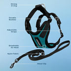 Voyager Escape-Proof Step-in Lock Cat Harness & 5ft Neoprene-Handle Leash Set - Image 3
