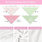 Birthday Dog Bandanas, Double Side All 4 Patterns Reversible Large Pet Bandanas - Image 3