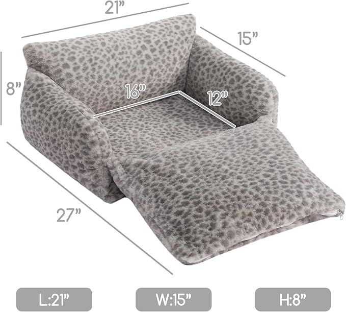 Hollypet Cat Bed Fluffy Plush Mutifuctional Double-Layer Soft Pet Couch - Image 3