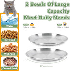 2-Pack Stainless Steel Cat Food Bowls, Shallow Whisker-Friendly Non-Slip - Image 5