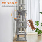 DUMOS Large 66 Inch Cat Tree Tower, Tall Multi Level Cat Climbing Tower - Image 6