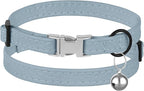 Leather Cat Collar with Buckle and Removable Bell - Image 2