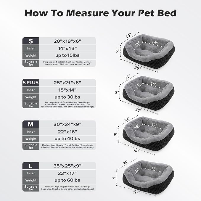 INVENHO Small Dog Bed Washable Orthopedic Calming Warming Durable Pet Bed - Image 5
