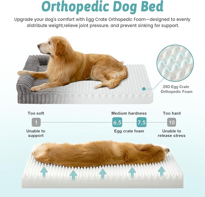 Cute Dog Bed, Faux Rabbit Fur Orthopedic Foam Dog Bed - Image 3
