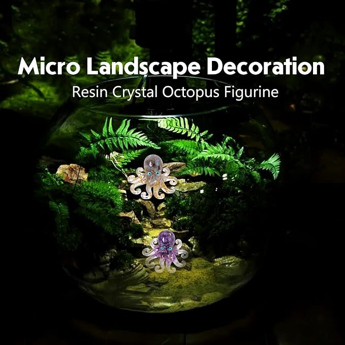 Octopus Decor Aquarium Amethyst Gravel Decorative Resin Glass - Image 5