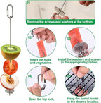 2 Pcs Bird Cage Food Holder Stainless Steel Parrot Fruit & Vegetable Skewer - Image 3