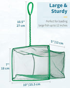 Pawfly Aquarium Fish Net with Braided Metal Handle Square Net with Soft Fine - Image 2