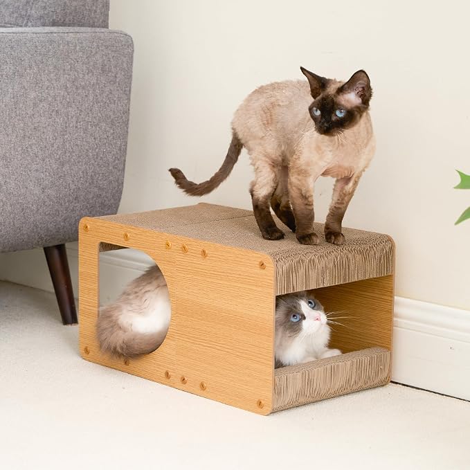EHEYCIGA Cardboard Cat Scratcher House, 17-Inch Corrugated Cat Scratcher - Image 9