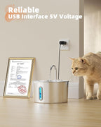 Cat Water Fountain Stainless Steel: 108oz/3.2L Cat Fountain - Image 6