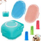 Comotech 6PCS Dog Bath Brush & Dog Toothbrush | Adjustable Handle Shampoo Brush by Comotech