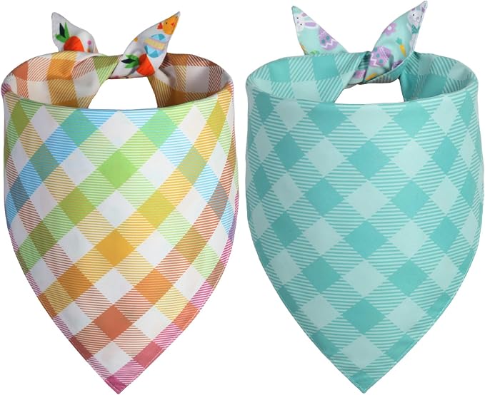 Easter Dog Bandana Large 2PCS, Colorful Scarf - Image 2