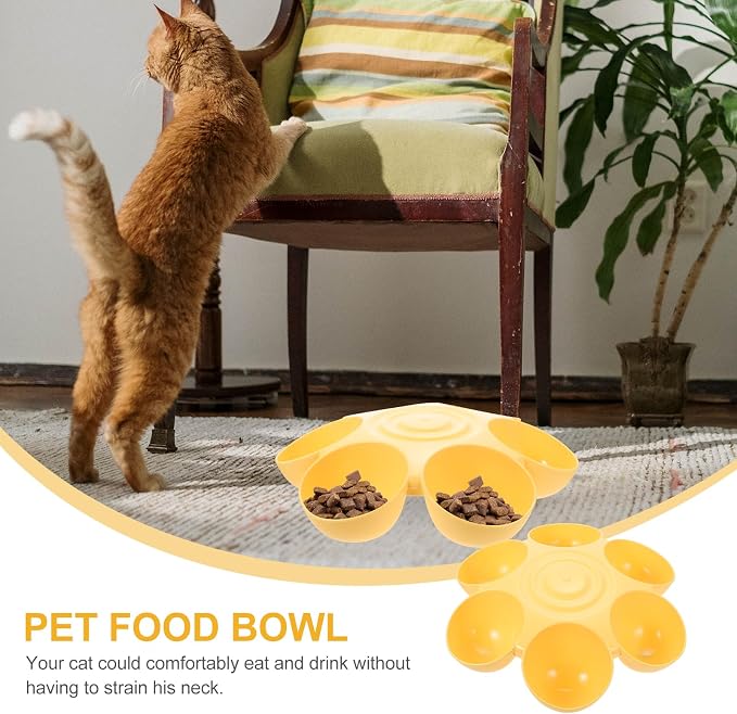 Multipurpose Pet Feeding Bowl 14X14X3.5 Inch Flower Shape Plastic Cat Dog Food - Image 6
