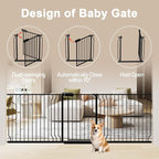 WAOWAO Baby Gate 85.83-95.24" Extra Wide Pressure Mounted Walk Through Swing - Image 4
