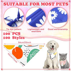 100 Pcs Boho Dog Bandanas Bulk Pet Bibs Colorful Triangle Scarf Boho Pet - Image 2