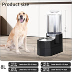 Sfozstra Raised Pet Water Dispenser: 8L Black Automatic Stainless Steel Gravity - Image 5