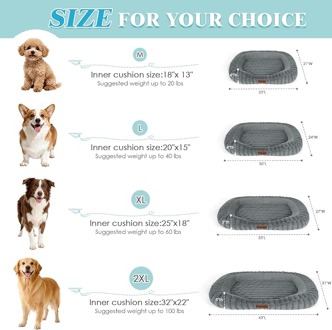 Cute Dog Bed for Extra Large Dogs, XL Washable Soft Plush Furry Calming Dog Bed - Image 6