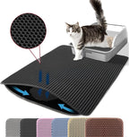 Jumbo Cat Litter Mat, 46x26 Inches Double Layer Honeycomb Litter Trapping Mat by Petinstinct