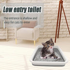 2 Pack Collapsible Small Cat Litter Box, Open Kitten Litter Potty Pan Low Entry - Image 5