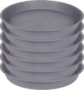 6 Pack Planter Saucer Tray Gray, 4 6 8 10 12 13 15 17 19 inch Pot Saucers by Bleuhome