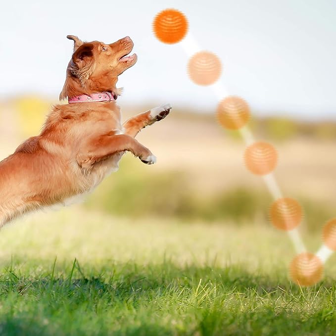 SHARLOVY Squeaky Balls for Pet Small Puppy, 6 Pack TPR Fetch Spike Balls for - Image 9