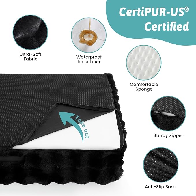 Faux Rabbit Fur Orthopedic Dog Bed, Large Dog Bed, Supportive Foam Pet Sofa - Image 5
