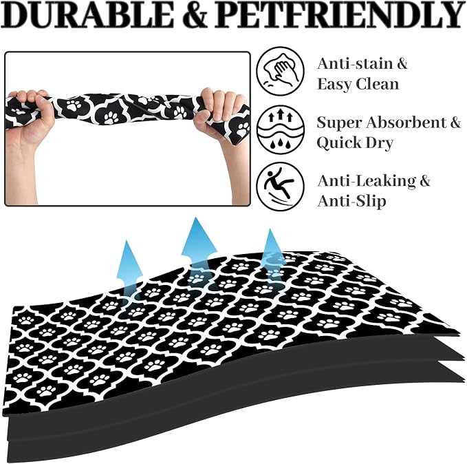 Dog Food Mat 12X20 Inch Pet Feeding Absorbent Mats - Image 2