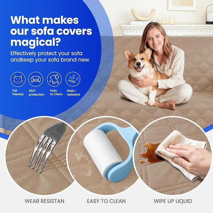 Waterproof Couch Covers for Pets, Waterproof Dog Bed Cover, Anti-Slip Soft Dog - Image 6