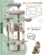 Taoqimiao 71 Inches Cat Tree for Large Cats 20lbs+, 3 Giant Perches, Widened - Image 2