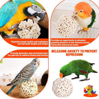 9 Pack Bird Toy Sola Balls, Natural Parrot Soft Chew Shredding & Foraging Toy - Image 5