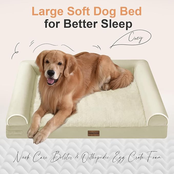 Large Dog Bed Orthopedic Washable: Beds Bolster XL Bed Medium Large Dogs Egg - Image 2