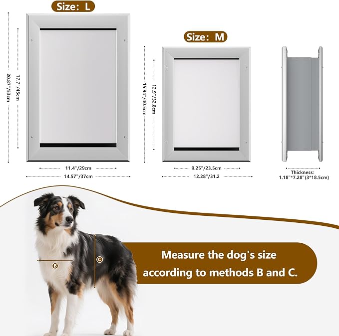 Ownpets Aluminum Dog Door for Wall and Door, Double Flap Energy Efficient - Image 6