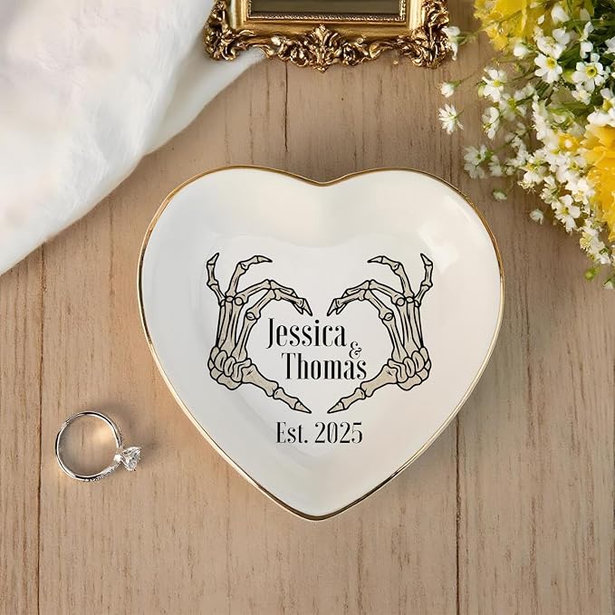 Custom Skeleton Hand Ring Dish Engagement Gift, Funny Engaged Ring Holder - Image 3