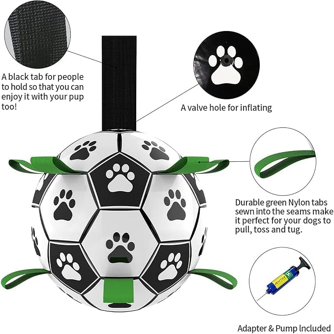 QDAN Dog Soccer Balls Toy with Bell Inside, Outdoor Interactive Toys - Image 9