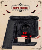 SYANDLVY Gothic Cat Tree with Coffin Bed - Image 5
