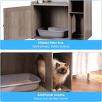 Hey-brother Cat Tree with XL Litter Box Enclosure, All-in-one Cat Tower - Image 7
